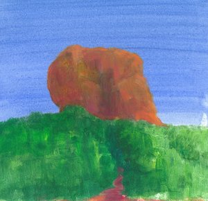 Roca de Sigiriya (acrílico sobre papel)